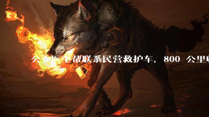 公立医生帮联系民营救护车，800 公里收费 2.8 万元，收费合理吗？救护车收费标准是什么？
