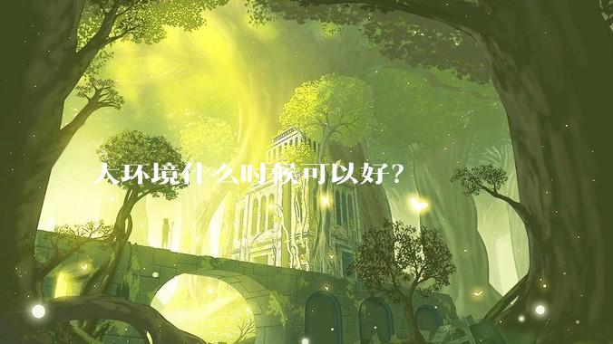 大环境什么时候可以好？